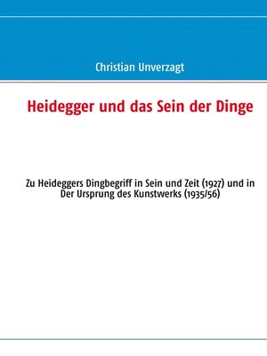 cover image of Heidegger und das Sein der Dinge